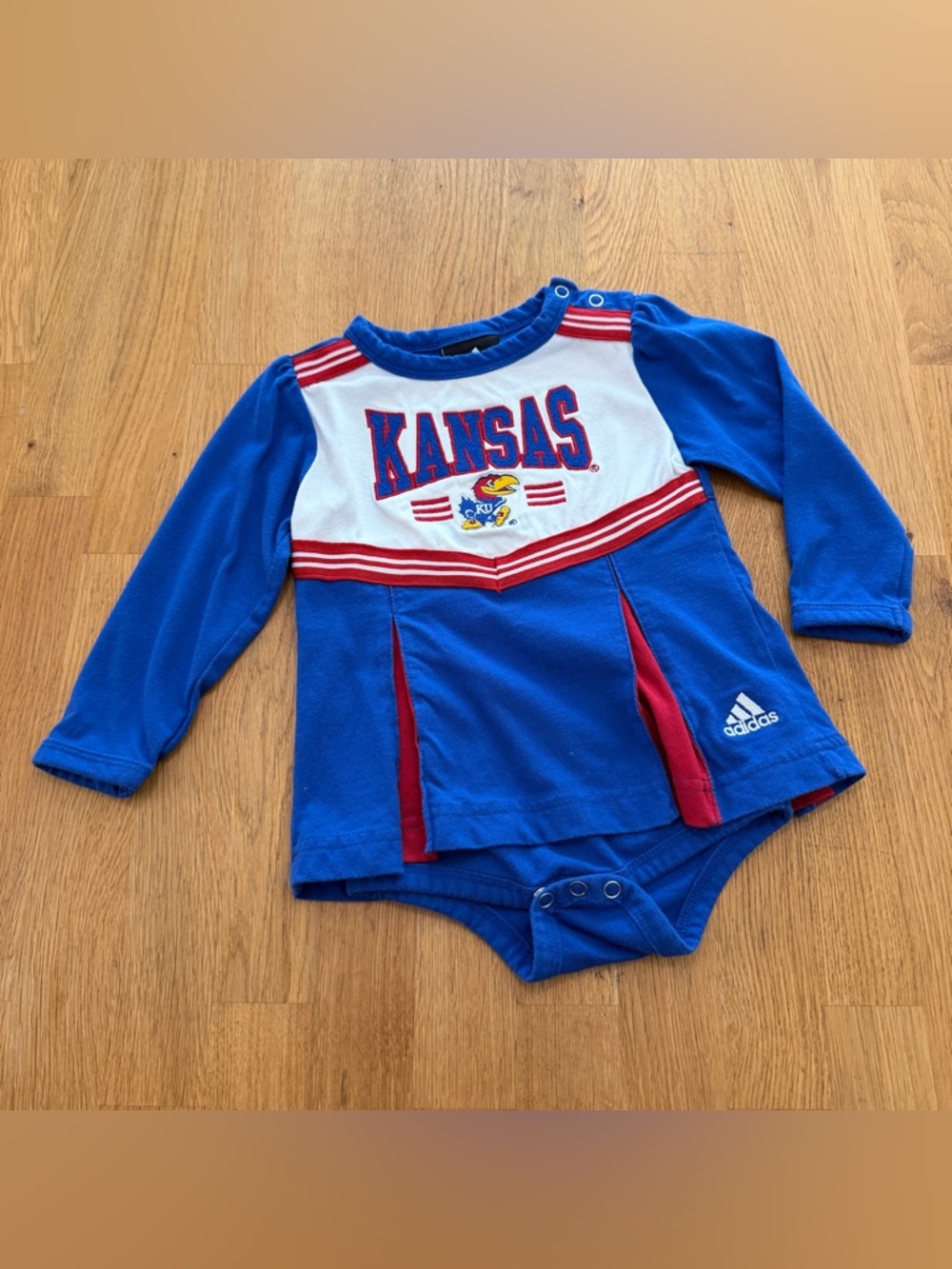 Adidas 18 MONTHS Blue KU Kansas Jayhawks Long Sleeve Cheer Dress